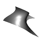 Figure 12-3 Lit, Shaded B�zier Surface Drawn with a Mesh