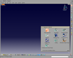 IRIX 6.5 Desktop with CATIA 5